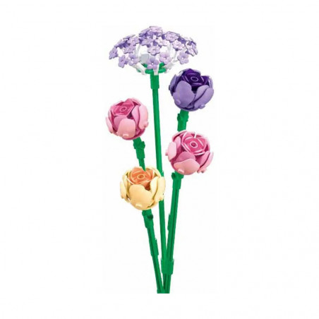 Sluban Pleyerid Blume Pfingstrose mit Vase Flasche 198 St. Klemmbausteine - Bauspielzeug M38-B1101-17
