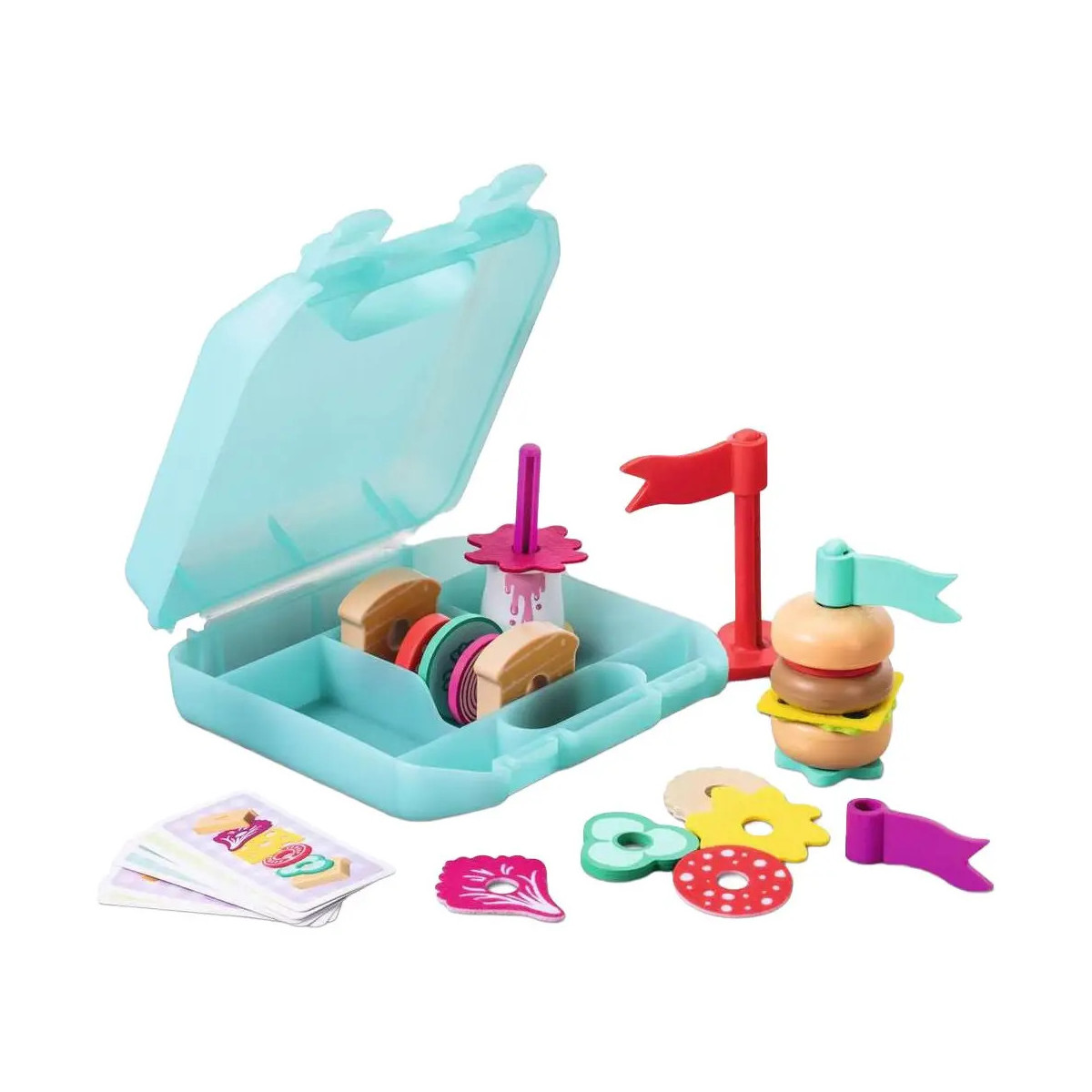 Ravensburger Play+ Steck- und Spiel-Set: Fingerfood, Steck-Spiel, Pretend Play Set, Spielzeug ab 18 Monate, Küchenzube