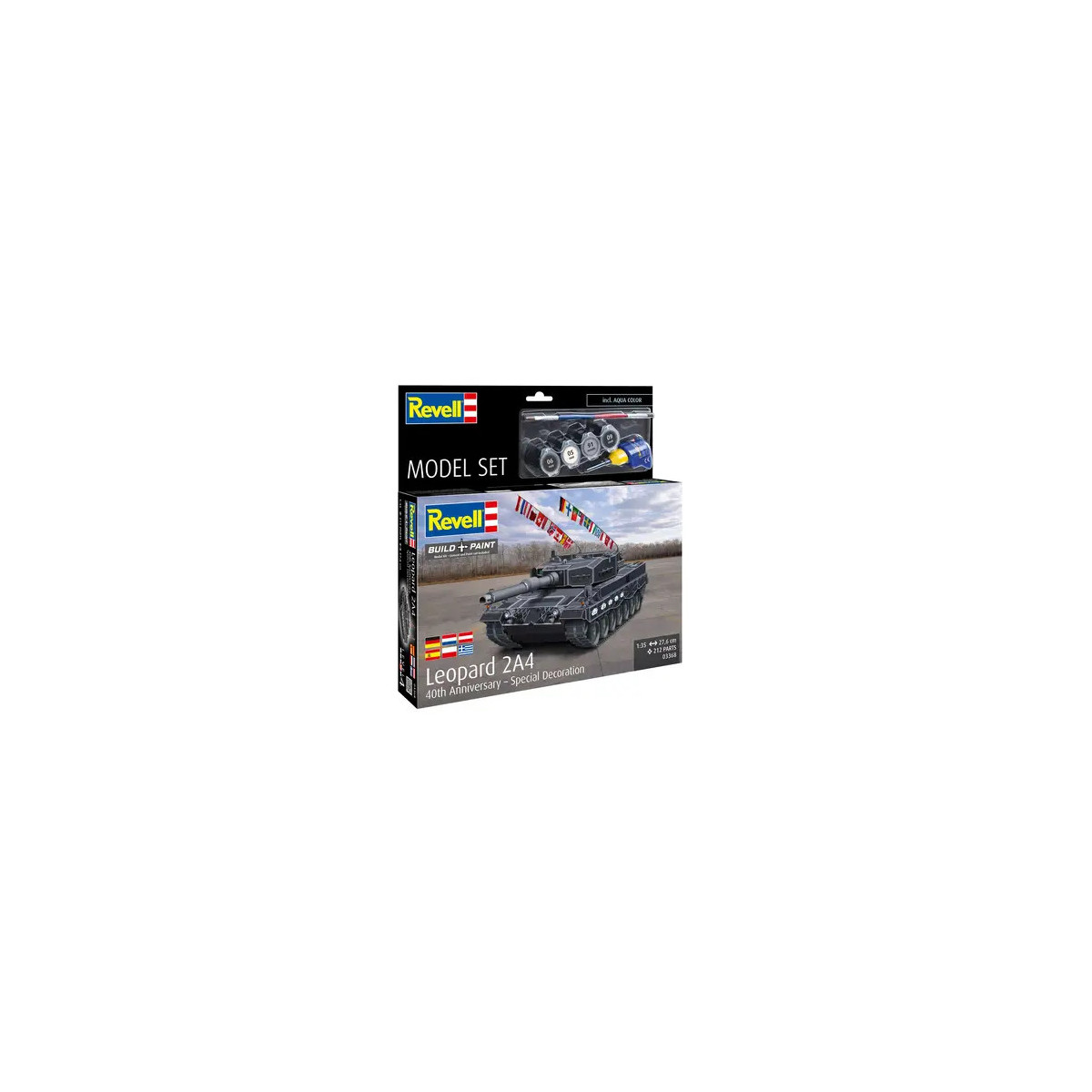 Model Set Leopard 2A4 - Special Decoration 40th An, Revell Modellbausatz mit Basiszubehör