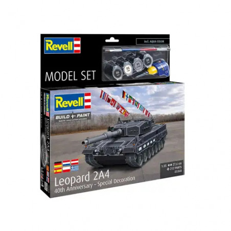 Model Set Leopard 2A4 - Special Decoration 40th An, Revell Modellbausatz mit Basiszubehör