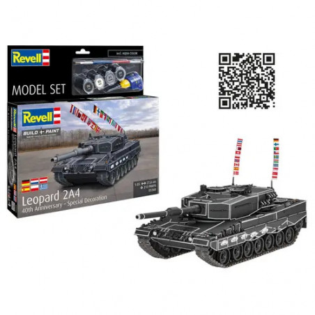 Model Set Leopard 2A4 - Special Decoration 40th An, Revell Modellbausatz mit Basiszubehör