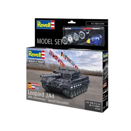 Model Set Leopard 2A4 - Special Decoration 40th An, Revell Modellbausatz mit Basiszubehör
