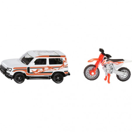Land Rover Defender mit KTM Motorrad
