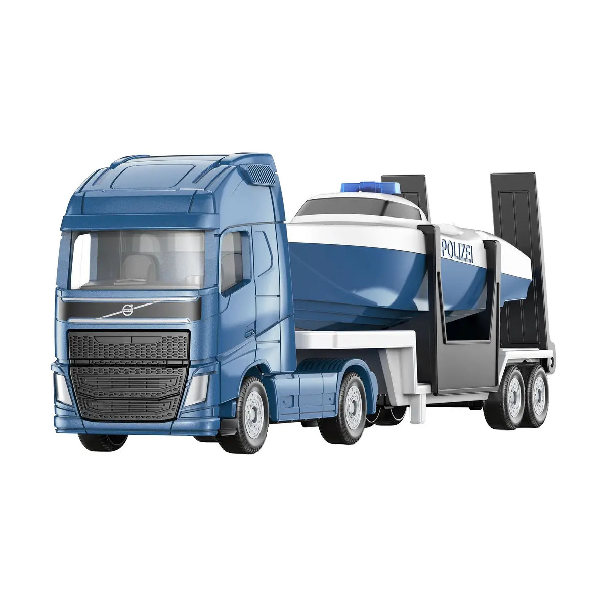 Volvo Lkw mit Boot