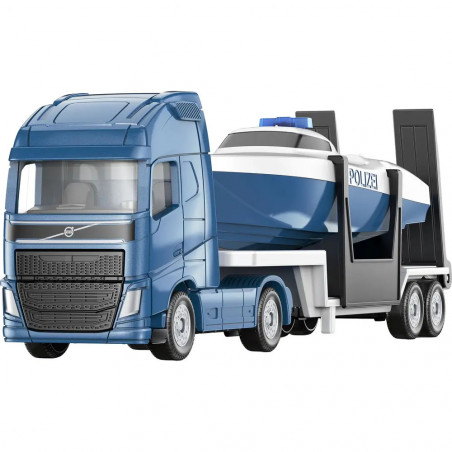 Volvo Lkw mit Boot