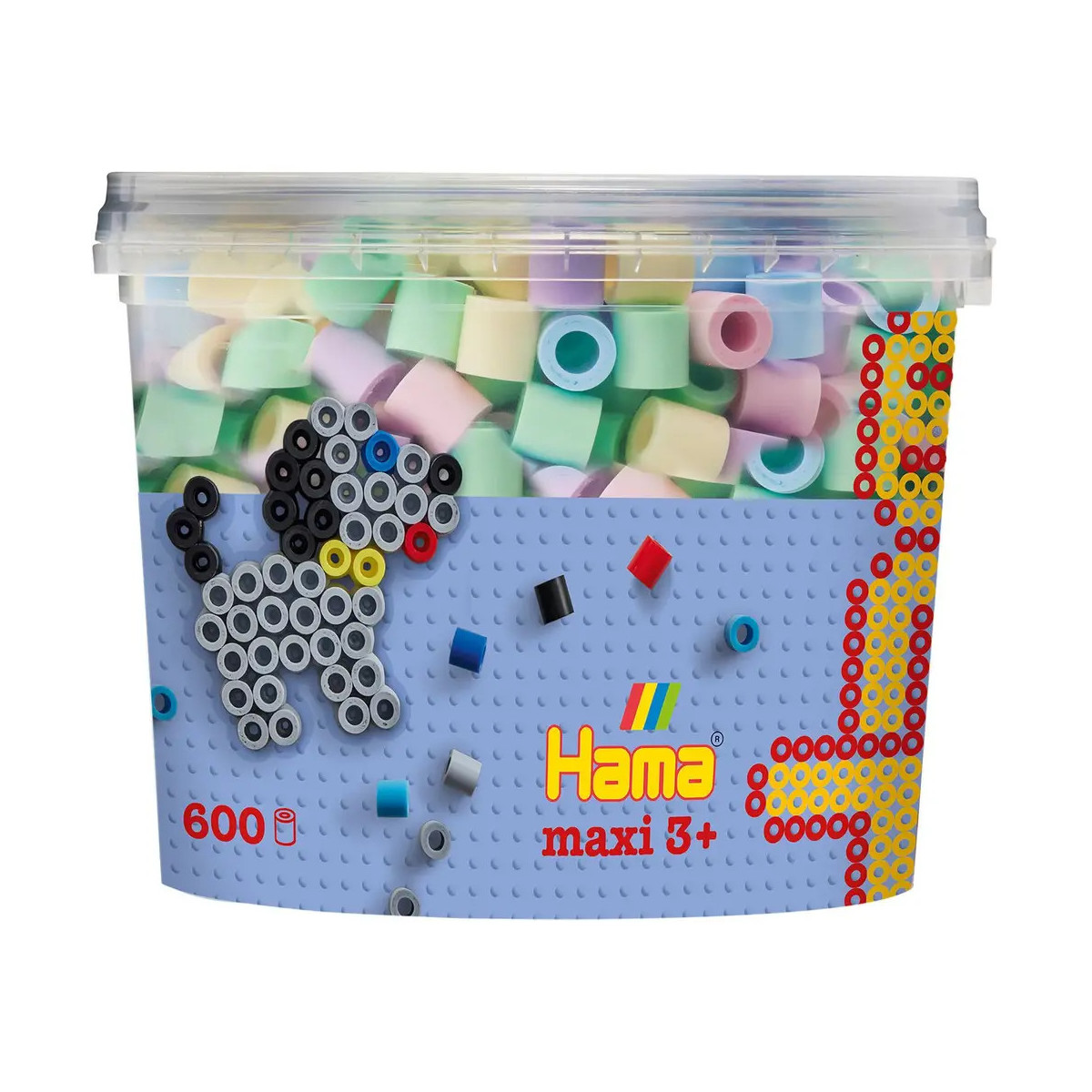 Hama Bügelperlen maxi Pastellmix 600 Stück Dose