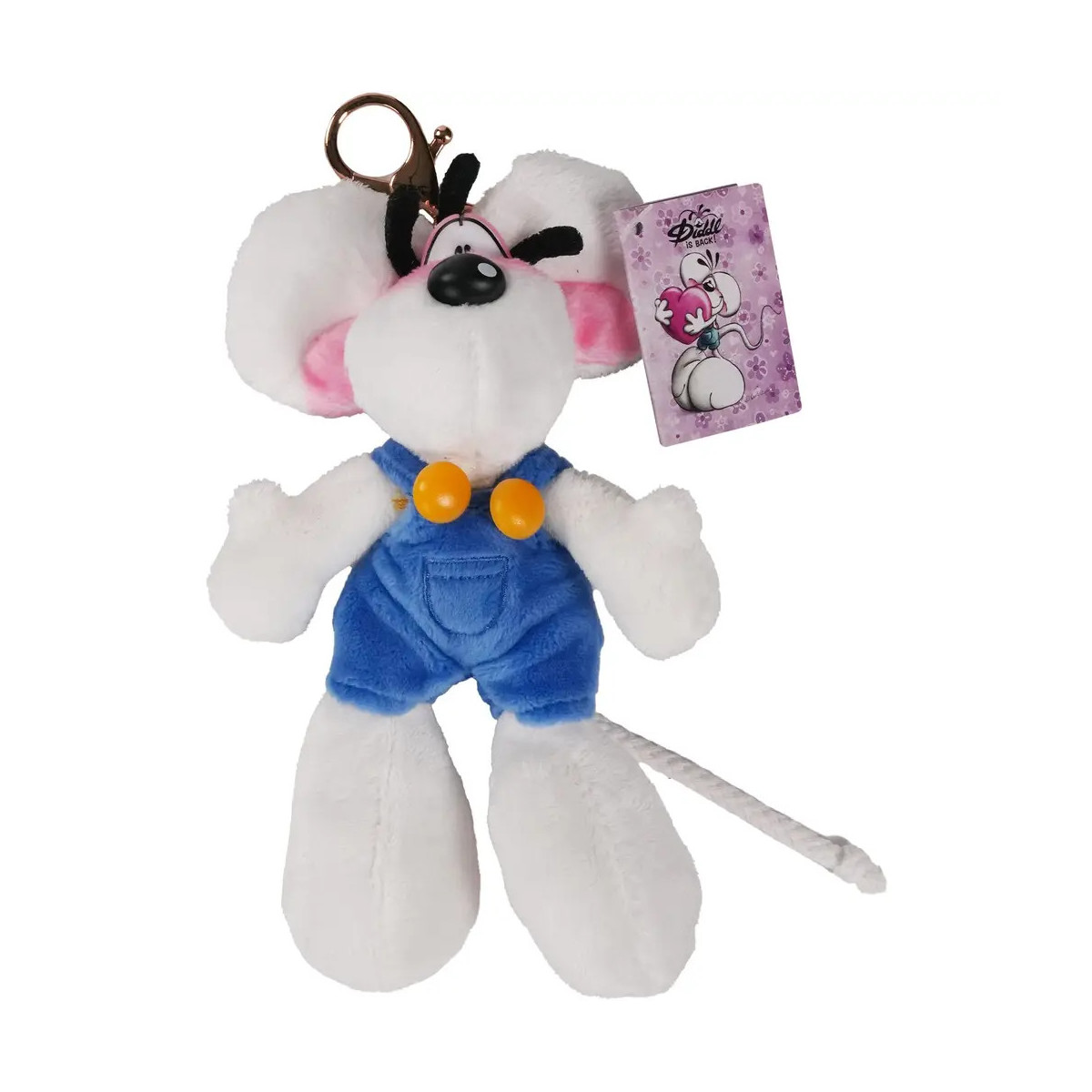 Diddl Plüsch-Schlüsselanhänger Diddl  in blauer Latzhose 15 cm