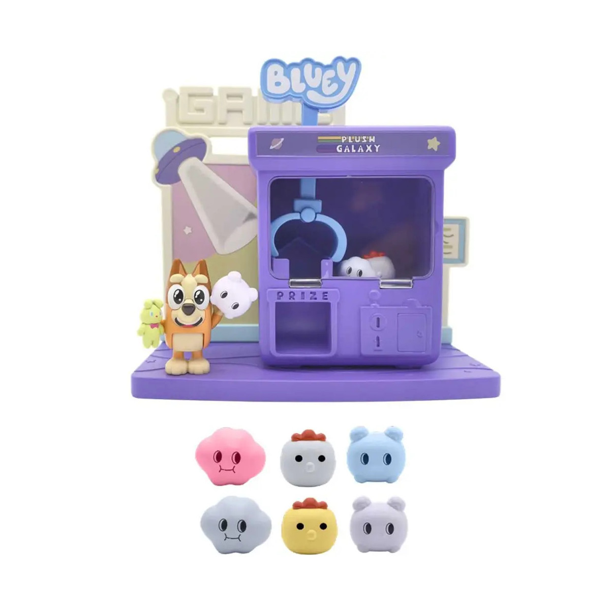 Spielset Bluey Bingo's Greifautomat Claw S15 6 Plüsch Preise