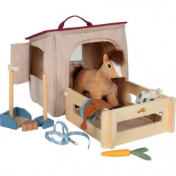 Spielset Pferd mit Stall und Zubehör in der Tasche