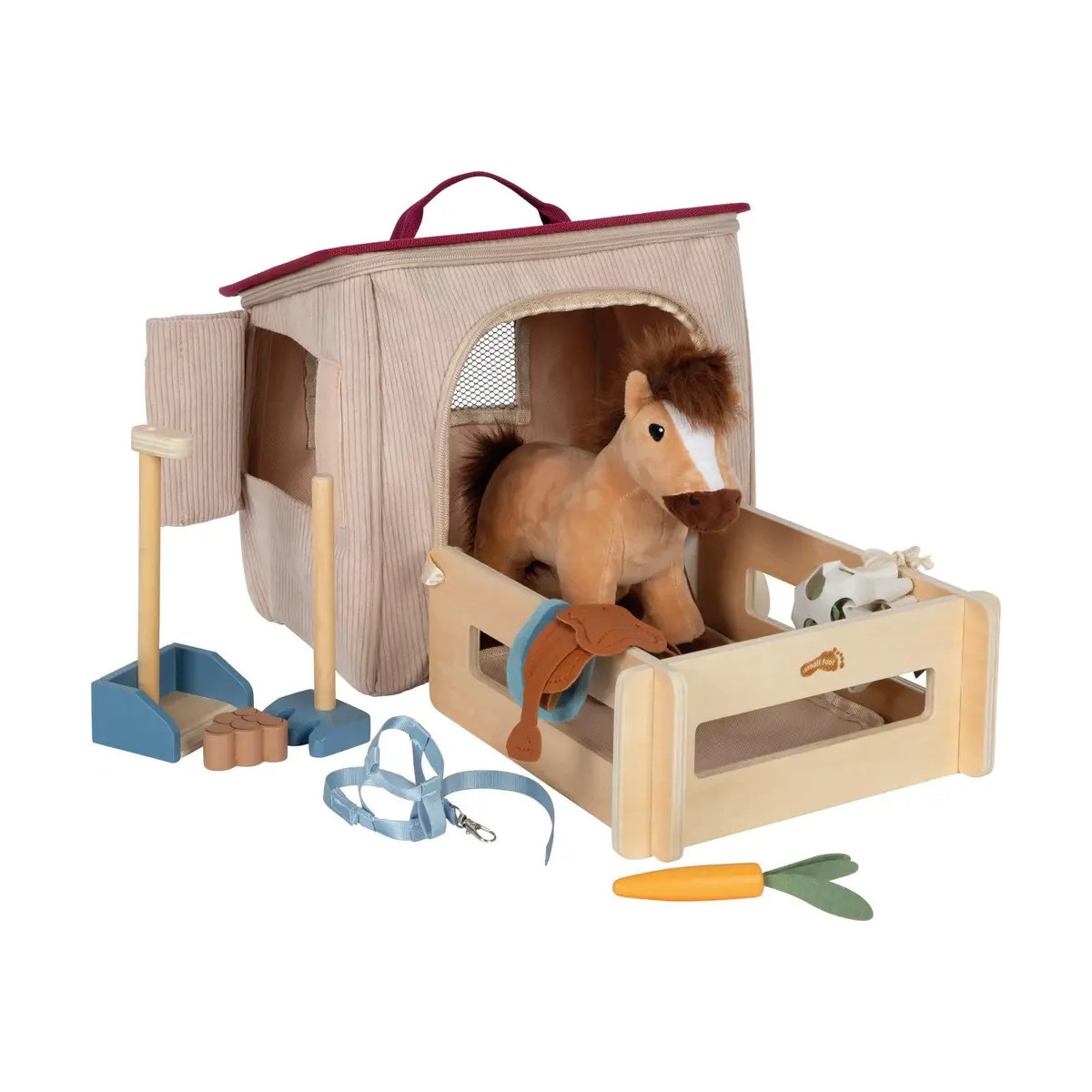 Spielset Pferd mit Stall und Zubehör in der Tasche