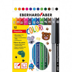 EBERHARD FABER Filzstifte Animal Colori 12 Farben 1 bis 2mm