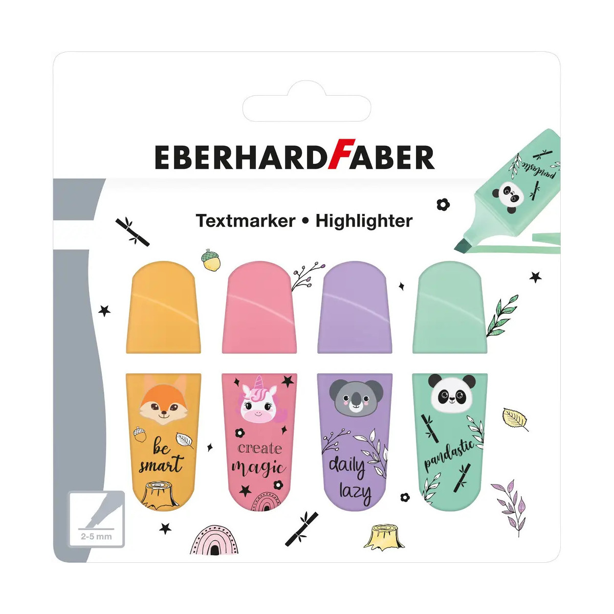 EBERHARD FABER Textmarker Mini Animal pastell 4 Farben 4 Stü