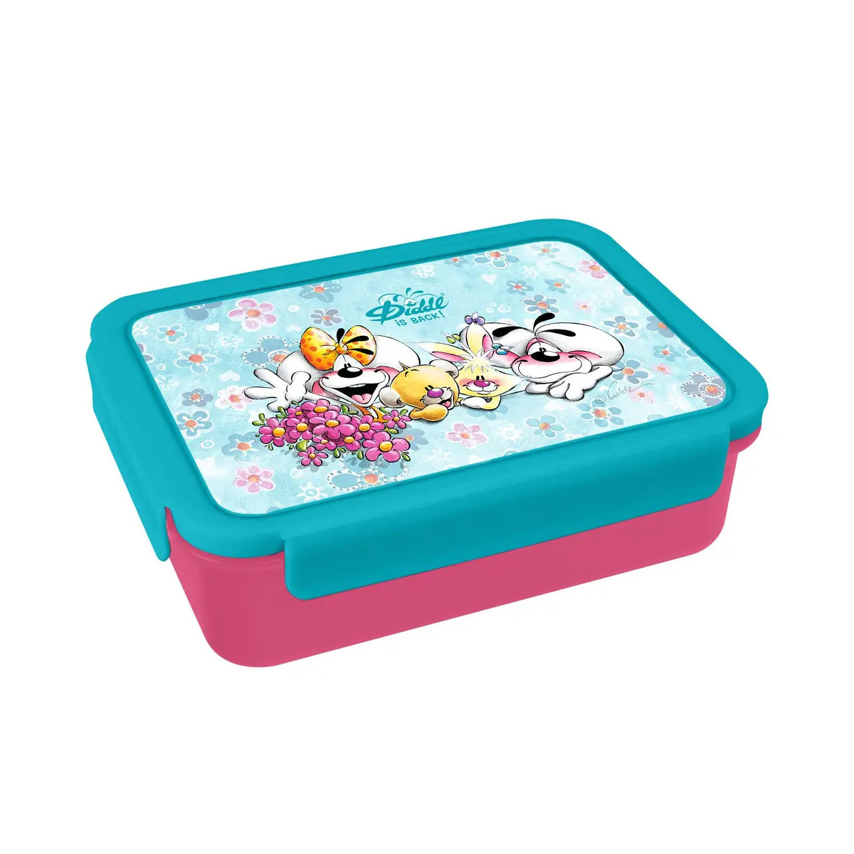 Diddl Lunchbox, PP, ca. 800 ml, mit Fächern, rosa