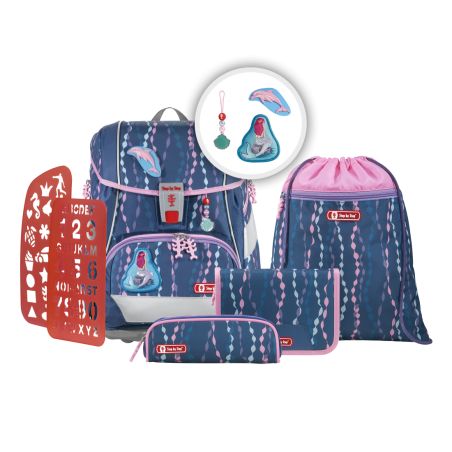 2IN1 PLUS Schulranzen-Set Mermaid, 6-teilig