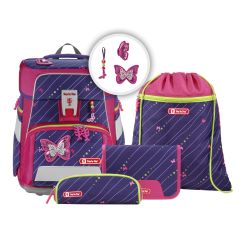 SPACE Schulranzen-Set Shiny Butterfly, 5-teilig