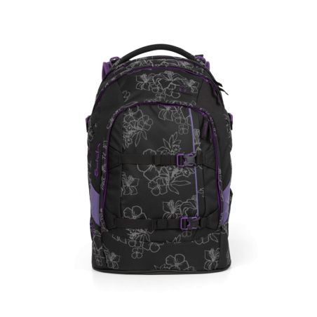 satch pack - black, purple, reflective - Ninja Hibiscus satch pack - black, purple, reflective - Ninja Hibiscus
