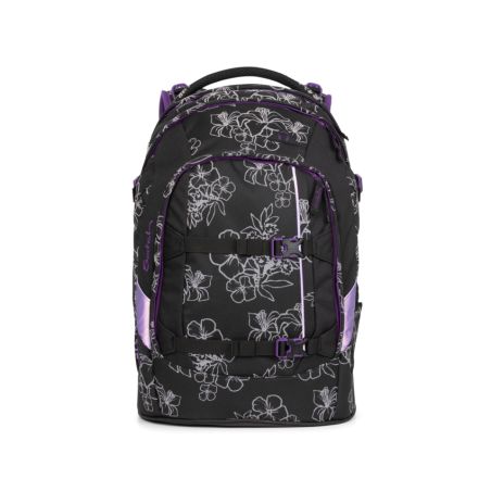 satch pack - black, purple, reflective - Ninja Hibiscus