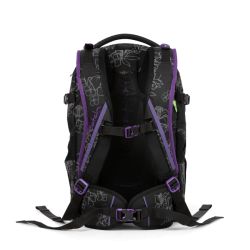 satch pack - black, purple, reflective - Ninja Hibiscus satch pack - black, purple, reflective - Ninja Hibiscus
