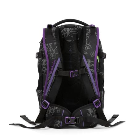 satch pack - black, purple, reflective - Ninja Hibiscus