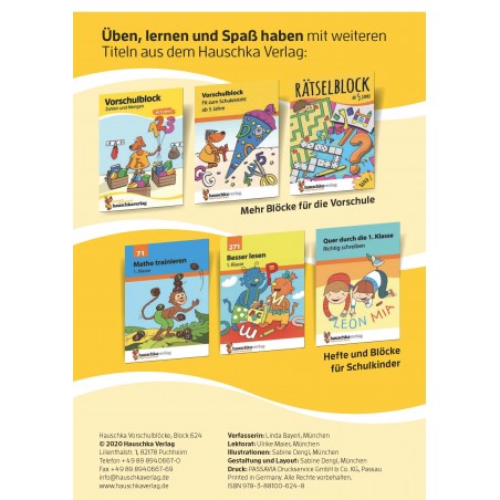 Hauschka Verlag - Vorschulblock - Logisches Denken, rätseln und knobeln ab 5 Jahre, A5-Block