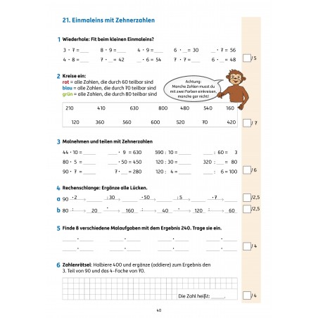 Hauschka Verlag - Tests in Mathe - Lernzielkontrollen 3. Klasse, A4- Heft