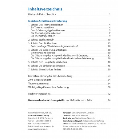 Hauschka Verlag - Erörterung. Aufsatz 8.-11. Klasse, A5- Heft