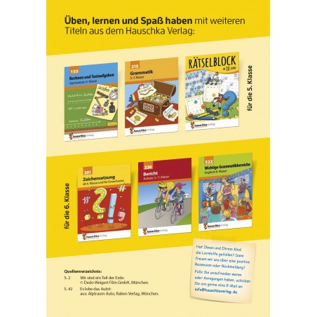 Hauschka Verlag - Diktate 5./6. Klasse, A5- Heft