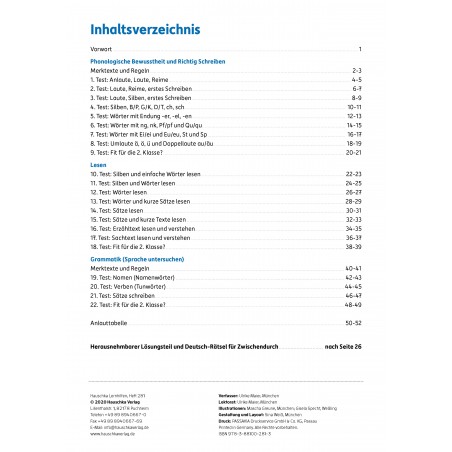 Hauschka Verlag - Tests in Deutsch - Lernzielkontrollen 1. Klasse, A4- Heft