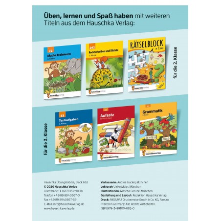 Hauschka Verlag - Quer durch die 2. Klasse, Mathe und Deutsch - A5-Übungsblock