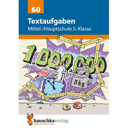 Hauschka Verlag - Textaufgaben Mittel-/Hauptschule 5. Klasse, A5- Heft