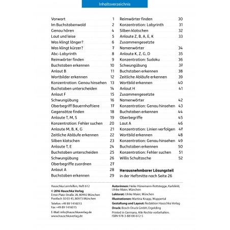 Hauschka Verlag - Vorschule: Sprache entdecken, A5-Heft