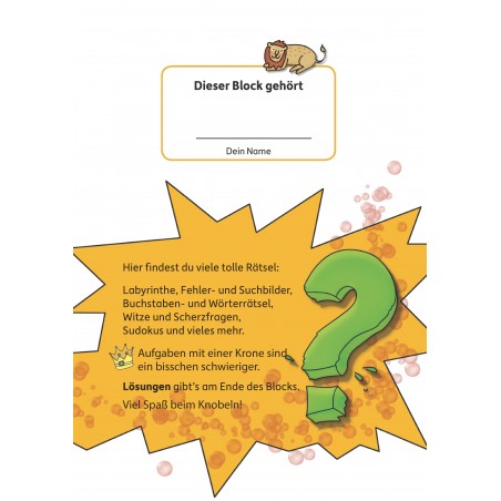 Hauschka Verlag - Rätselblock ab 7 Jahre, Band 1, A5-Block