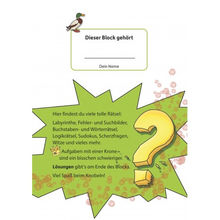 Hauschka Verlag - Rätselblock ab 8 Jahre, Band 1, A5-Block