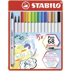 STABILO Pen 68 brush 15er Meta Pinselmaler