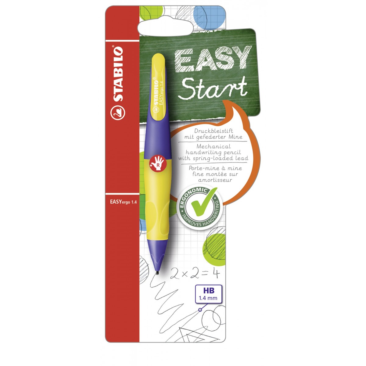 Stabilo EASYergo 1.4 Start R lila/gelb Druckbleistift